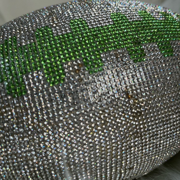 AKIRA Silver and Green Football Clutch - Picture 4 of 13